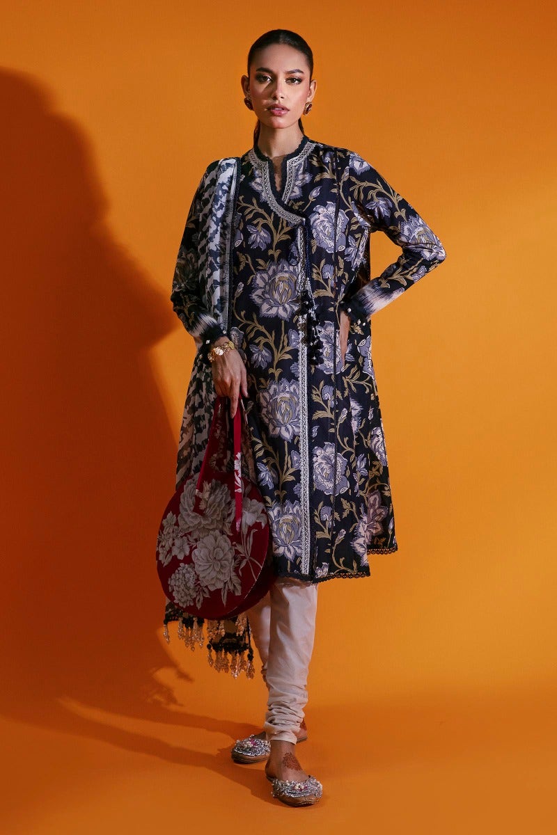 Sana Safinaz Mahay Embroidered Lawn Unstitched 2Pc Suit H231-030A-Bl