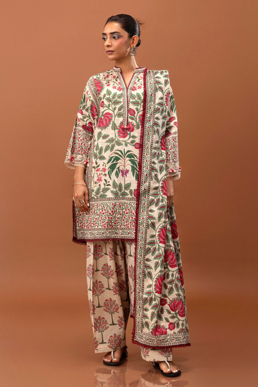 Mahay by Sana Safinaz Embroidered Slub Unstitched 3Pc Suit D-02A