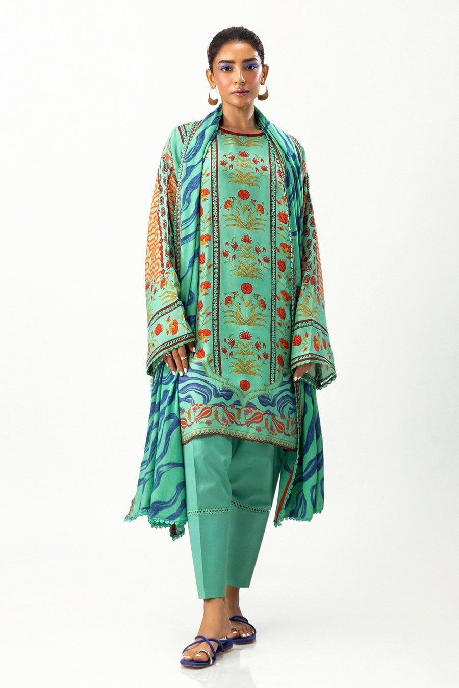 Mahay by Sana Safinaz Digital Printed Linen Unstitched 3Pc Suit D-04A