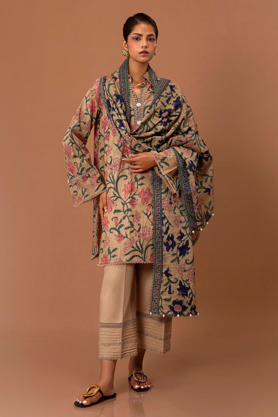 Mahay by Sana Safinaz Rotary Printed Slub Unstitched 2Pc Suit D-17B