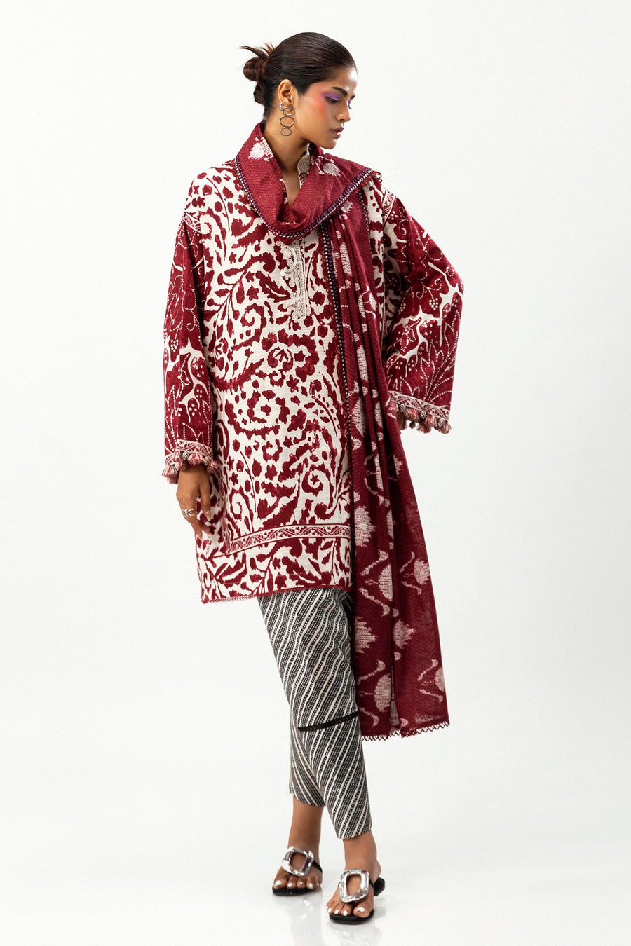 Mahay by Sana Safinaz Embroidered Slub Unstitched 3Pc Suit D-18A