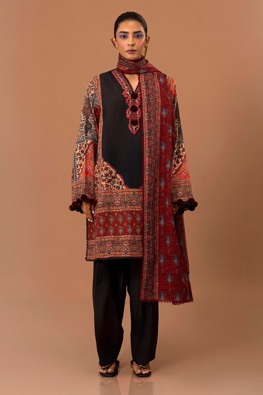 Mahay by Sana Safinaz Embroidered Slub Unstitched 2Pc Suit D-19A