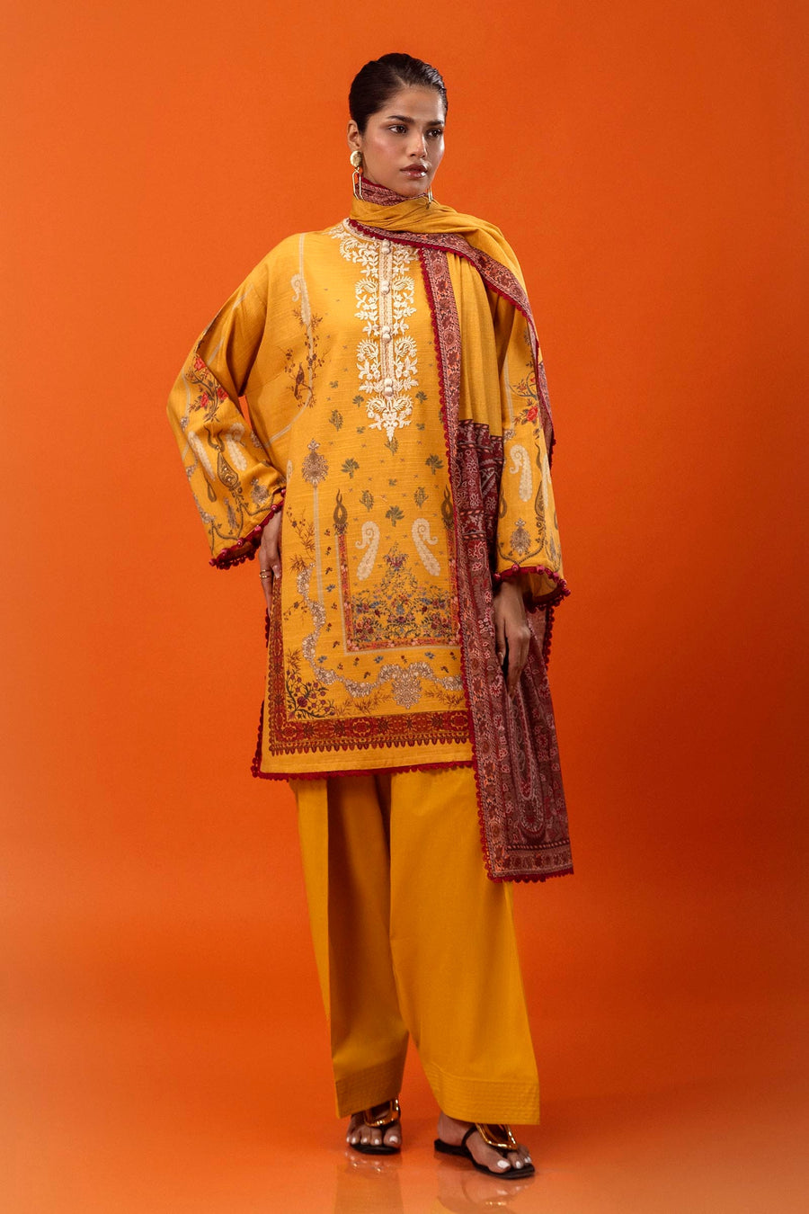 Mahay by Sana Safinaz Embroidered Slub Unstitched 3Pc Suit D-25A