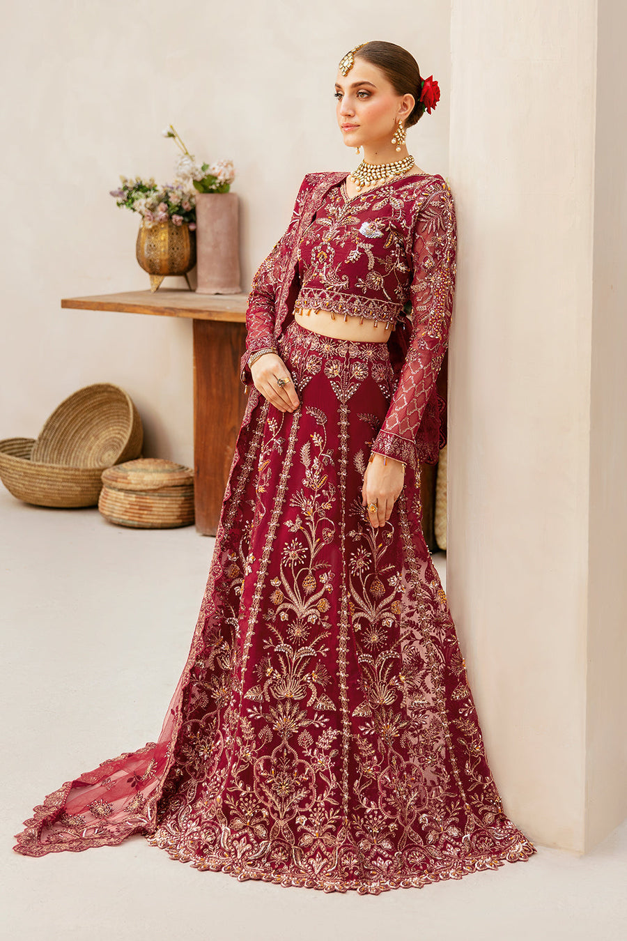 Ramsha Luxury Wedding Embroidered Organza Unstitched 3Pc Suit HA-404