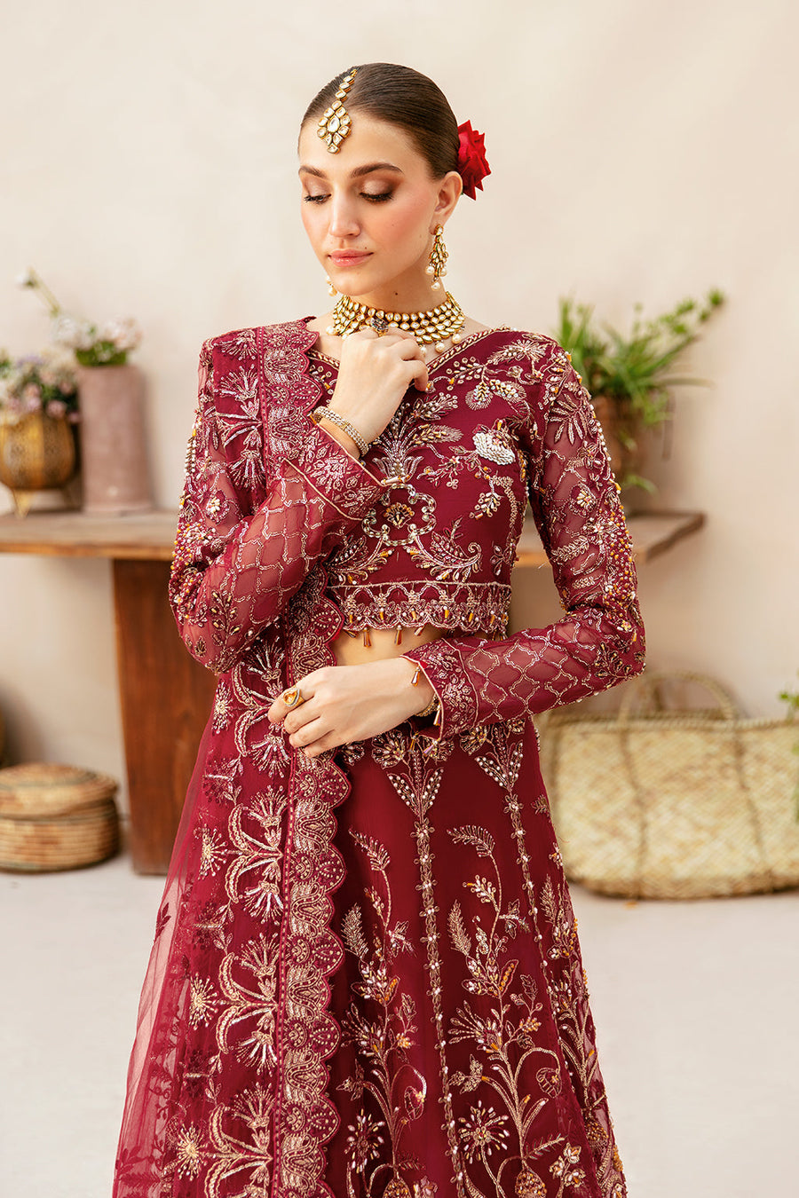 Ramsha Luxury Wedding Embroidered Organza Unstitched 3Pc Suit HA-404