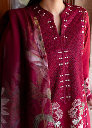 Saira Shakira Bloom Unstitched Lawn 3Pc Suit SS-25-02A HANGING GARDENS