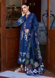 Saira Shakira Bloom Unstitched Lawn 3Pc Suit SS-25-02B HANGING GARDENS