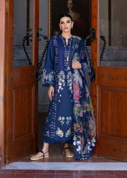 Saira Shakira Bloom Unstitched Lawn 3Pc Suit SS-25-02B HANGING GARDENS