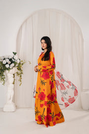 Feathers Frilly Flowers Unstitched Digital Printed Lawn 3Pc Suit HARMIX-FT710