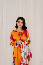 Feathers Frilly Flowers Unstitched Digital Printed Lawn 3Pc Suit HARMIX-FT710