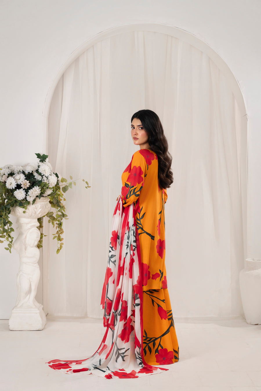 Feathers Frilly Flowers Unstitched Digital Printed Lawn 3Pc Suit HARMIX-FT710