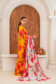 Feathers Frilly Flowers Unstitched Digital Printed Lawn 3Pc Suit HARMIX-FT710