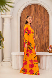 Feathers Frilly Flowers Unstitched Digital Printed Lawn 3Pc Suit HARMIX-FT710
