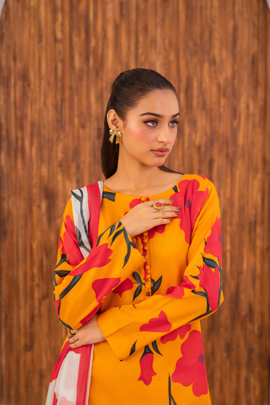 Feathers Frilly Flowers Unstitched Digital Printed Lawn 3Pc Suit HARMIX-FT710