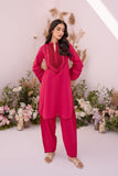 HANA Sunshine Sartorial Stitched Summer Solids 2Pc Suit - Rouge