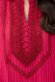 HANA Sunshine Sartorial Stitched Summer Solids 2Pc Suit - Rouge