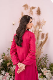 HANA Sunshine Sartorial Stitched Summer Solids 2Pc Suit - Rouge