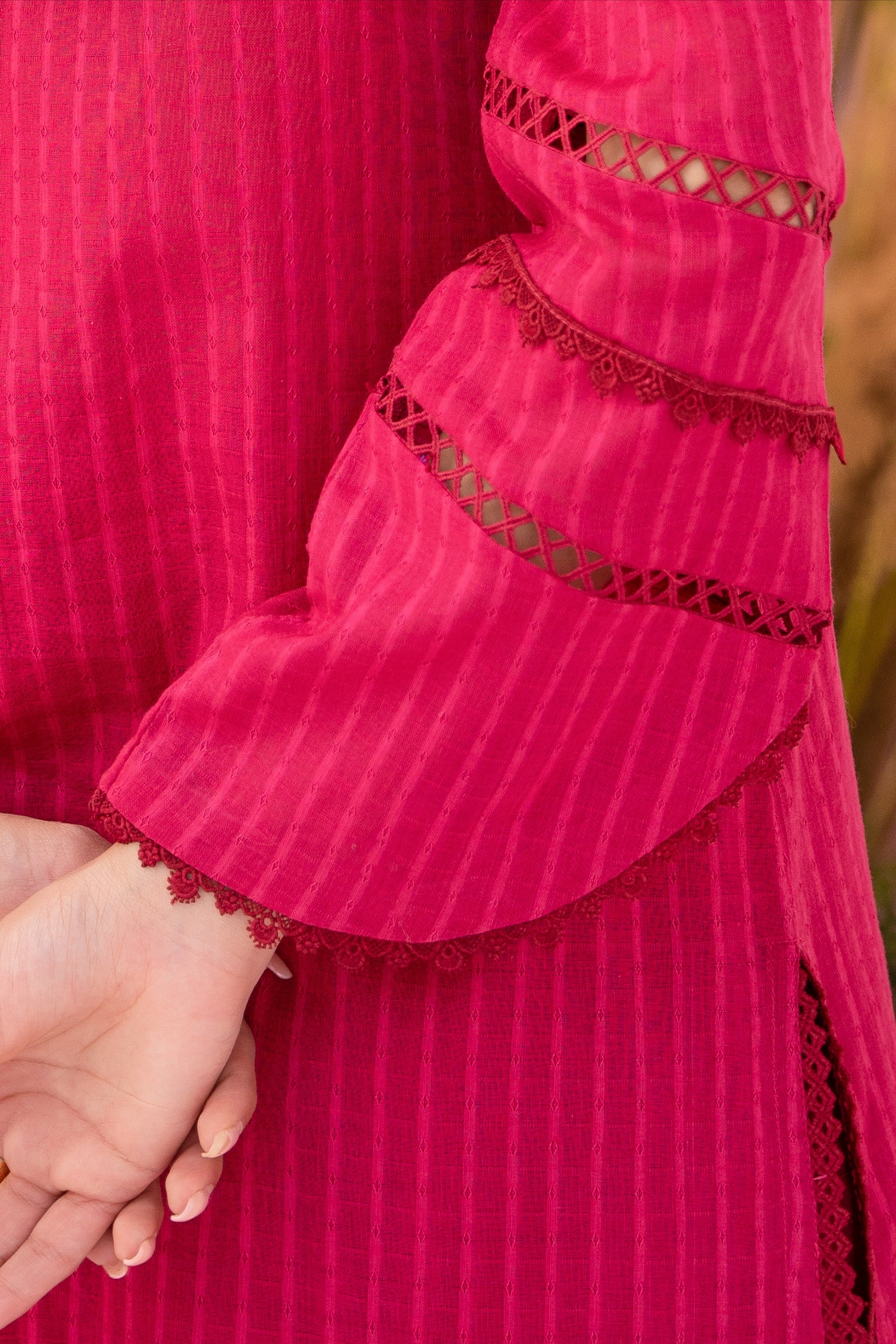 HANA Sunshine Sartorial Stitched Summer Solids 2Pc Suit - Rouge HANA Sunshine Sartorial Stitched Summer Solids 2Pc Suit - Rouge