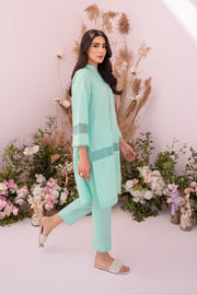 HANA Sunshine Sartorial Stitched Summer Solids 2Pc Suit - Azure