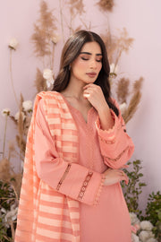 HANA Sunshine Sartorial Stitched Summer Solids 3Pc Suit - Apricot