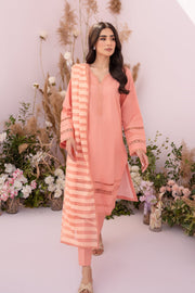 HANA Sunshine Sartorial Stitched Summer Solids 3Pc Suit - Apricot