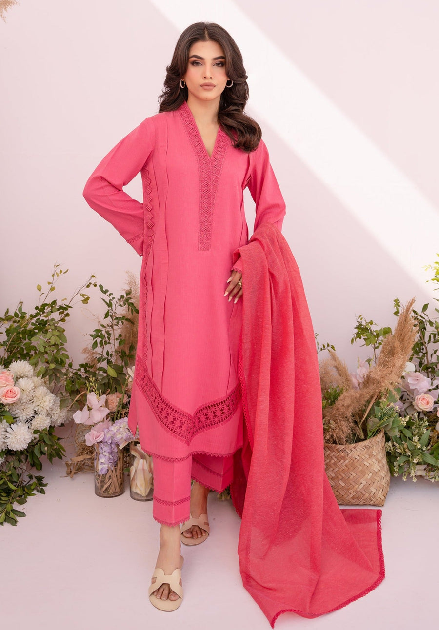 HANA Sunshine Sartorial Stitched Summer Solids 3Pc Suit - Rosette