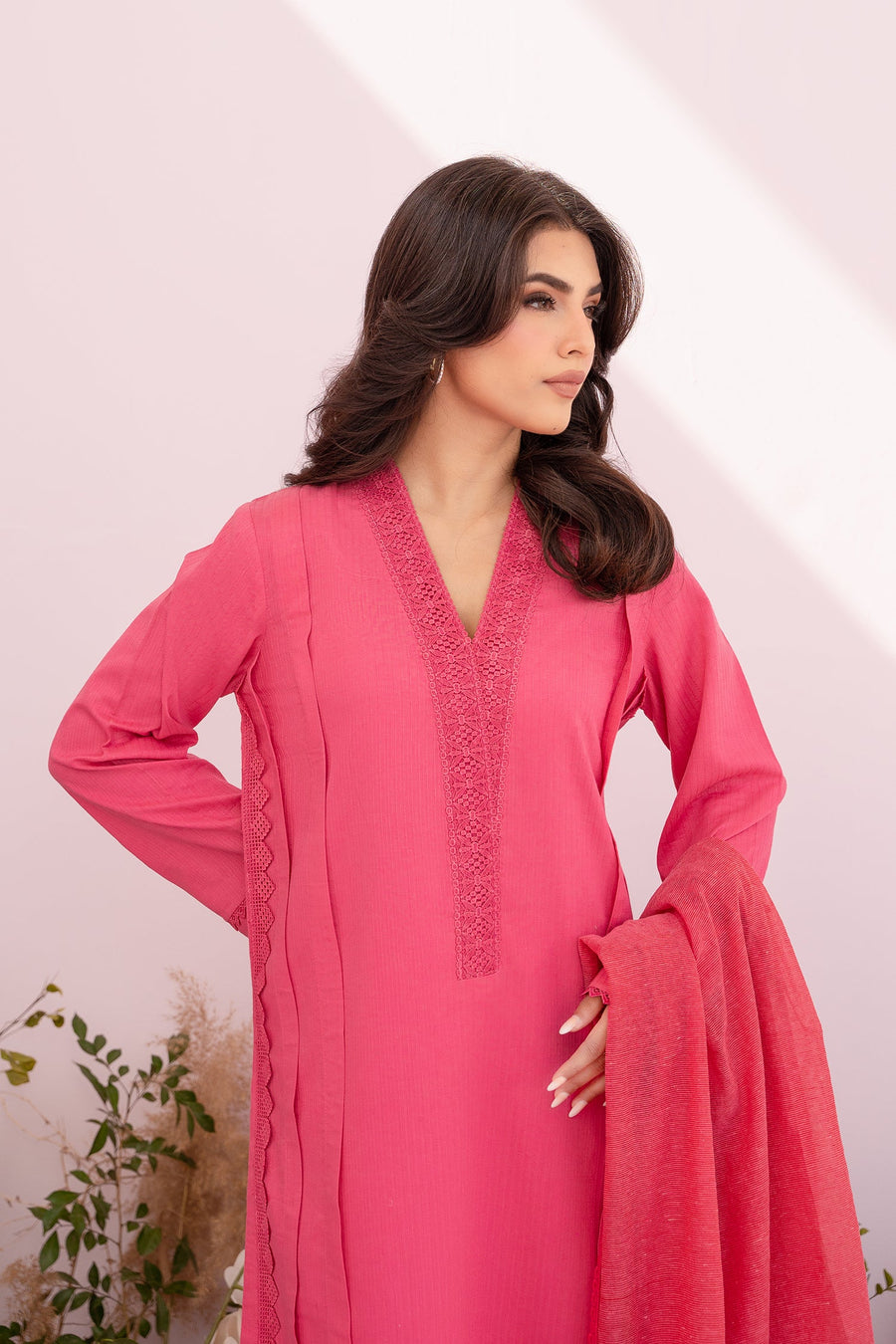 HANA Sunshine Sartorial Stitched Summer Solids 3Pc Suit - Rosette