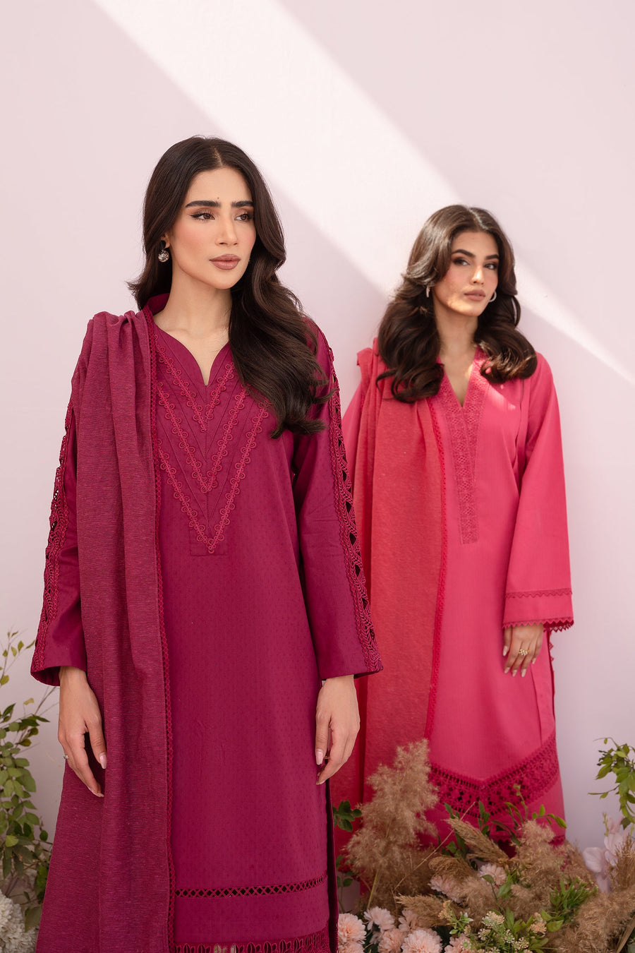 HANA Sunshine Sartorial Stitched Summer Solids 3Pc Suit - Amethyst
