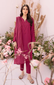 HANA Sunshine Sartorial Stitched Summer Solids 3Pc Suit - Amethyst