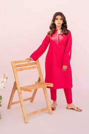 HANA Sunshine Sartorial Stitched Summer Solids 2Pc Suit - Carmine