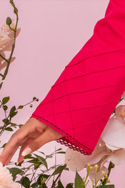 HANA Sunshine Sartorial Stitched Summer Solids 2Pc Suit - Carmine