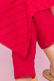 HANA Sunshine Sartorial Stitched Summer Solids 2Pc Suit - Carmine