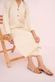 HANA Sunshine Sartorial Stitched Summer Solids 2Pc Suit - Cornsilk