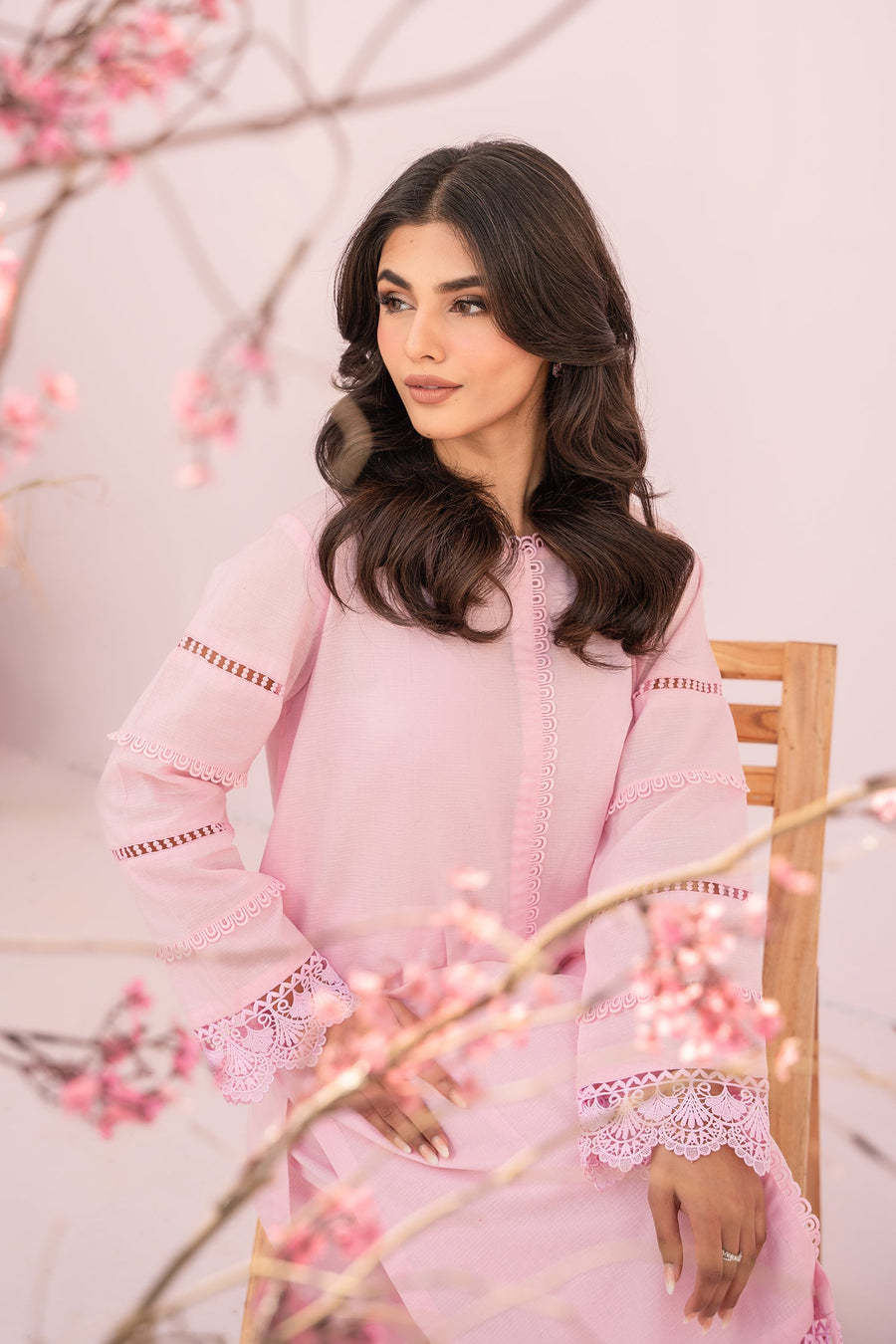 HANA Sunshine Sartorial Stitched Summer Solids 2Pc Suit - Candy Floss