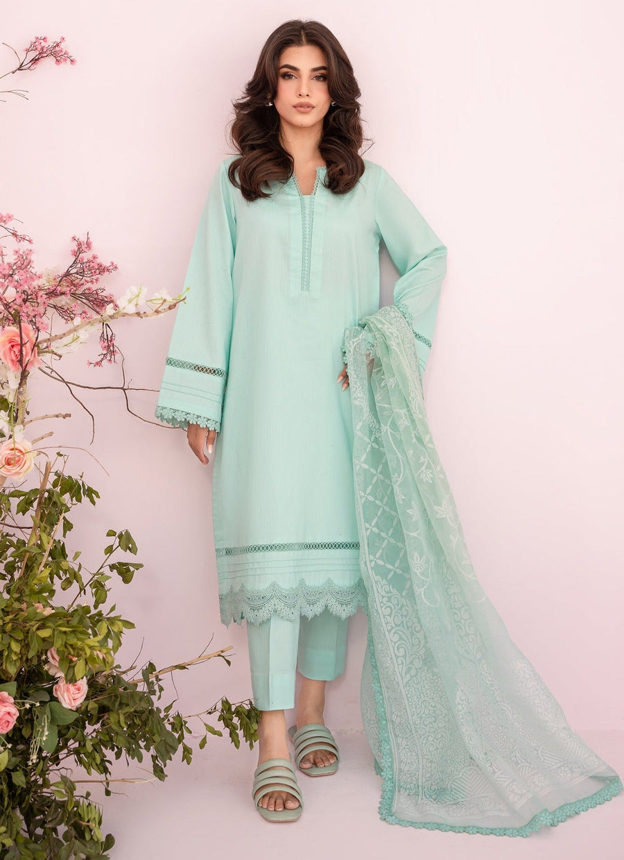 HANA Sunshine Sartorial Stitched Summer Solids 3Pc Suit - Lagoon