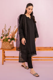 HANA Sunshine Sartorial Stitched Summer Solids 3Pc Suit - Onyx