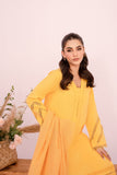 HANA Sunshine Sartorial Stitched Summer Solids 3Pc Suit - Saffron