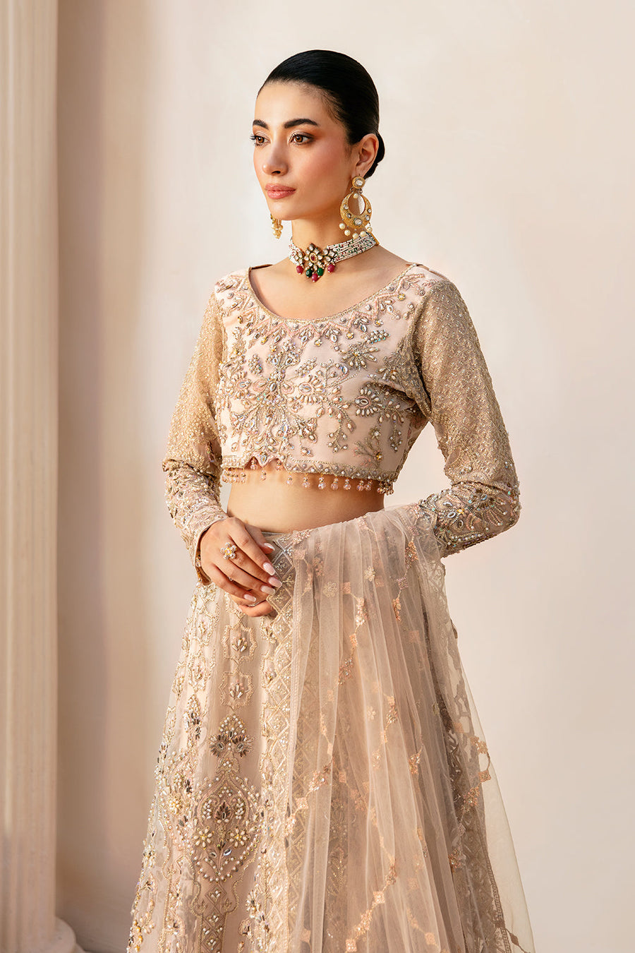 Ramsha Luxury Wedding Embroidered Organza Unstitched 3Pc Suit HB-403