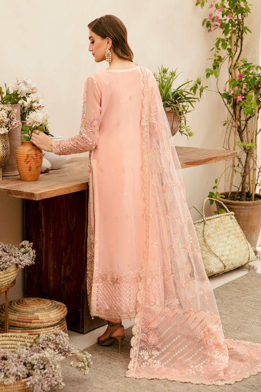 Ramsha Luxury Wedding Embroidered Organza Unstitched 3Pc Suit HB-405