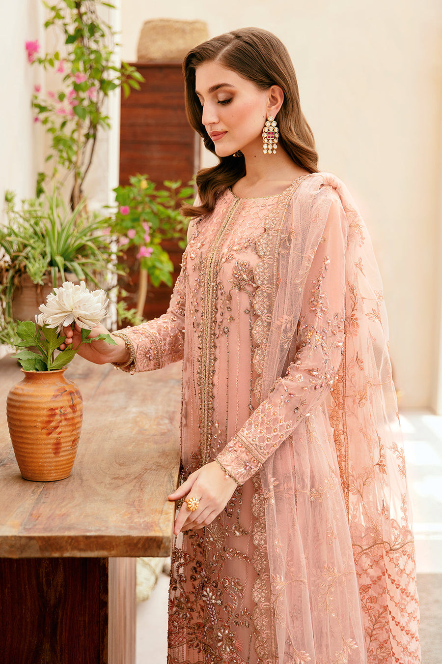 Ramsha Luxury Wedding Embroidered Organza Unstitched 3Pc Suit HB-405