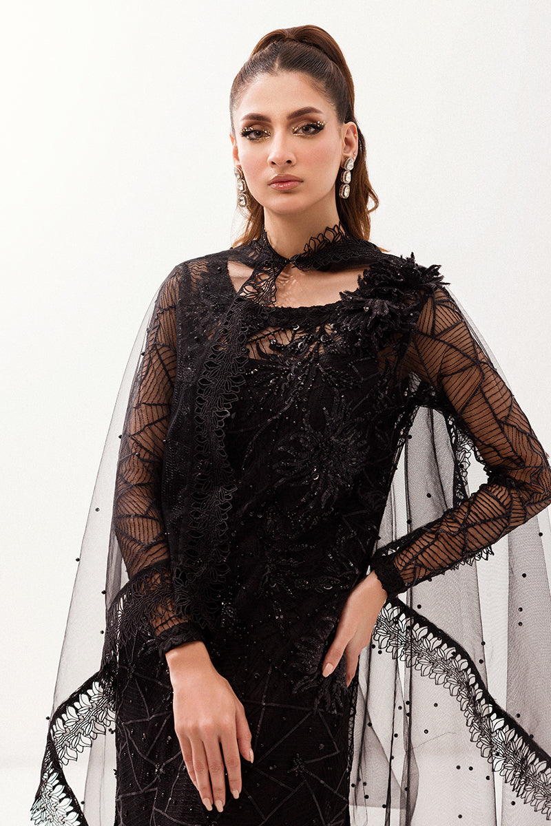 Best of Mushq Embroidered Net Unstitched 3Pc Suit BOM-02 Helena