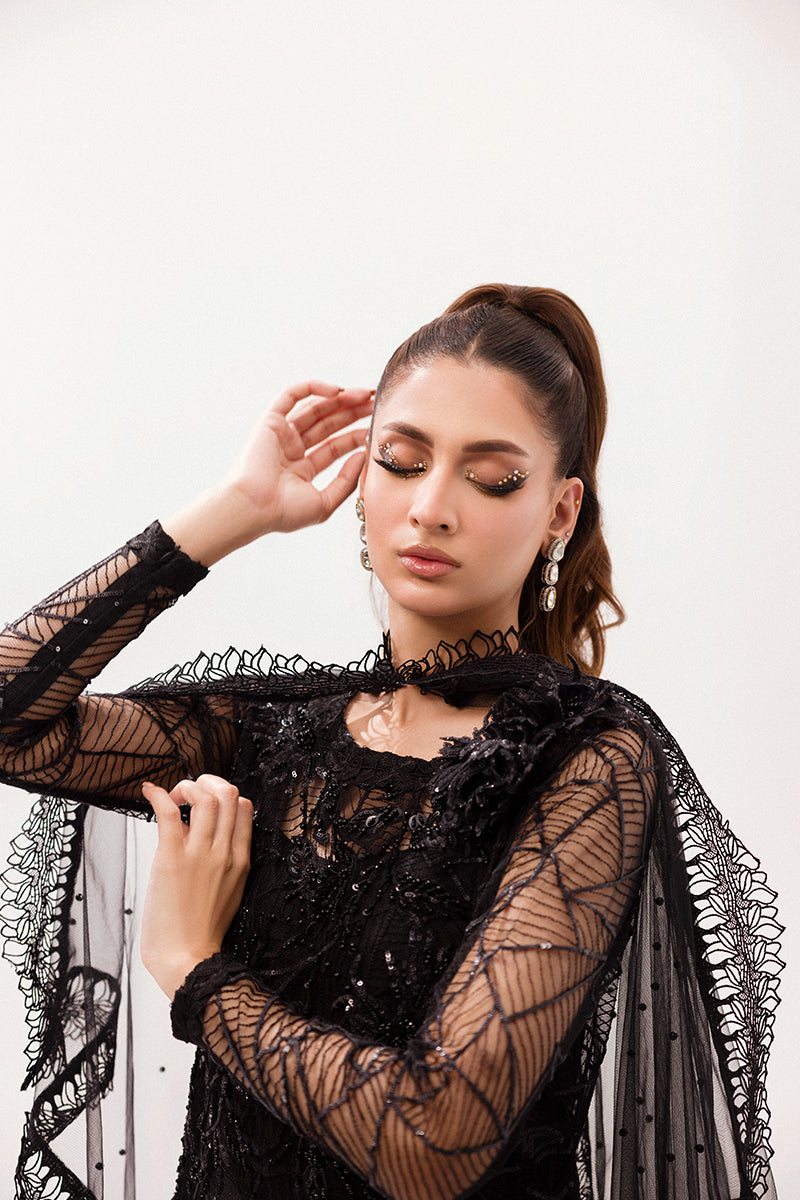 Best of Mushq Embroidered Net Unstitched 3Pc Suit BOM-02 Helena