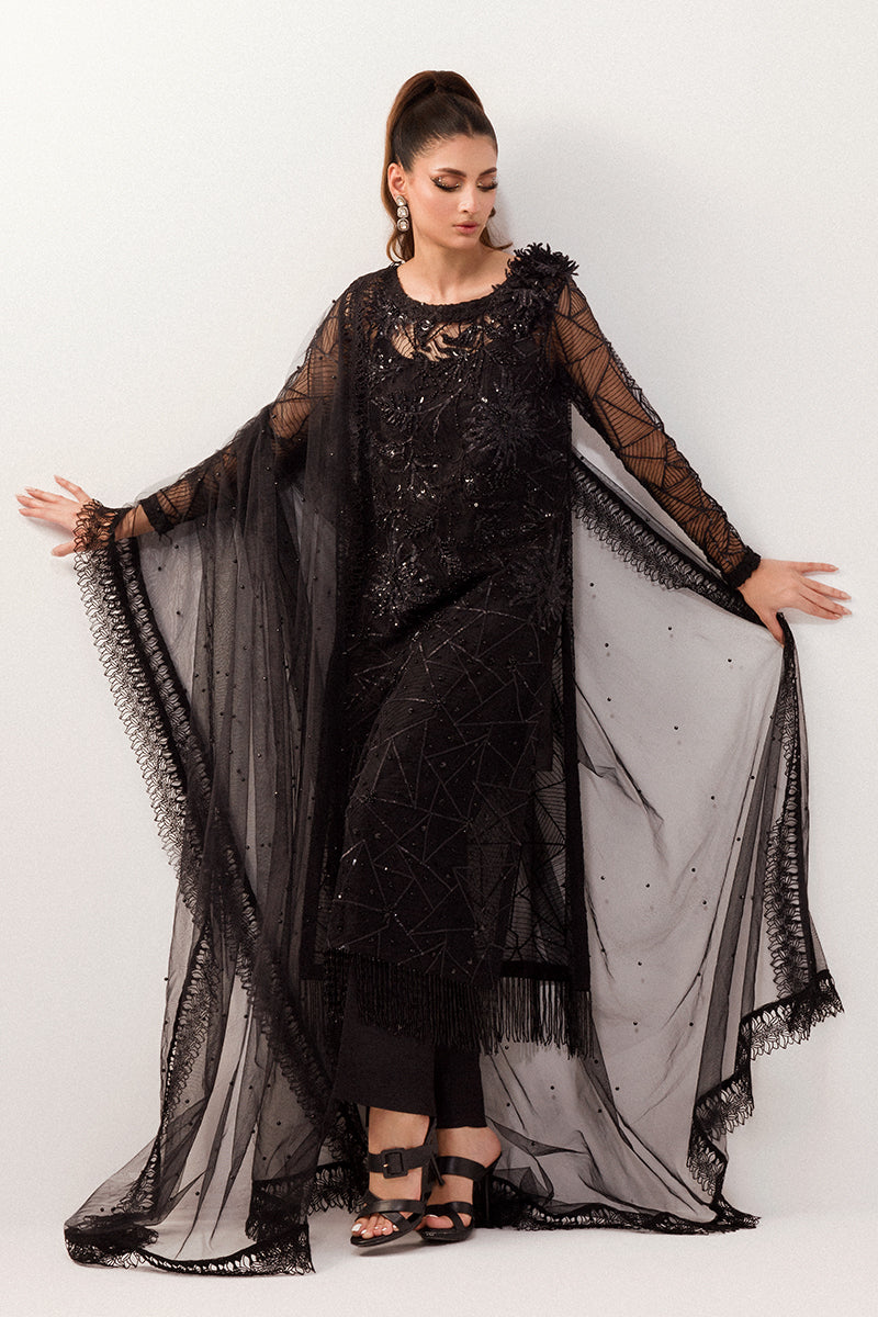 Best of Mushq Embroidered Net Unstitched 3Pc Suit BOM-02 Helena