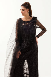 Best of Mushq Embroidered Net Unstitched 3Pc Suit BOM-02 Helena