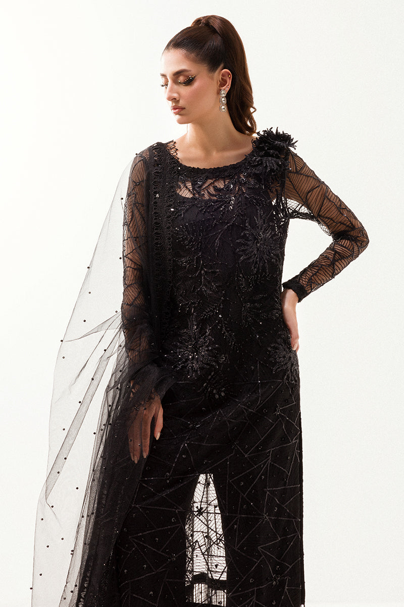 Best of Mushq Embroidered Net Unstitched 3Pc Suit BOM-02 Helena