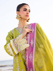 Faiza Faisal Marine Embroidered Luxury Lawn Unstitched 3Pc Suit - HINA