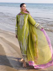 Faiza Faisal Marine Embroidered Luxury Lawn Unstitched 3Pc Suit - HINA