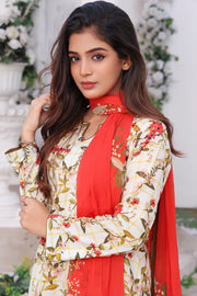 Feathers Premium Printed Lawn Unstitched 3Pc Suit HIZEL-FT196