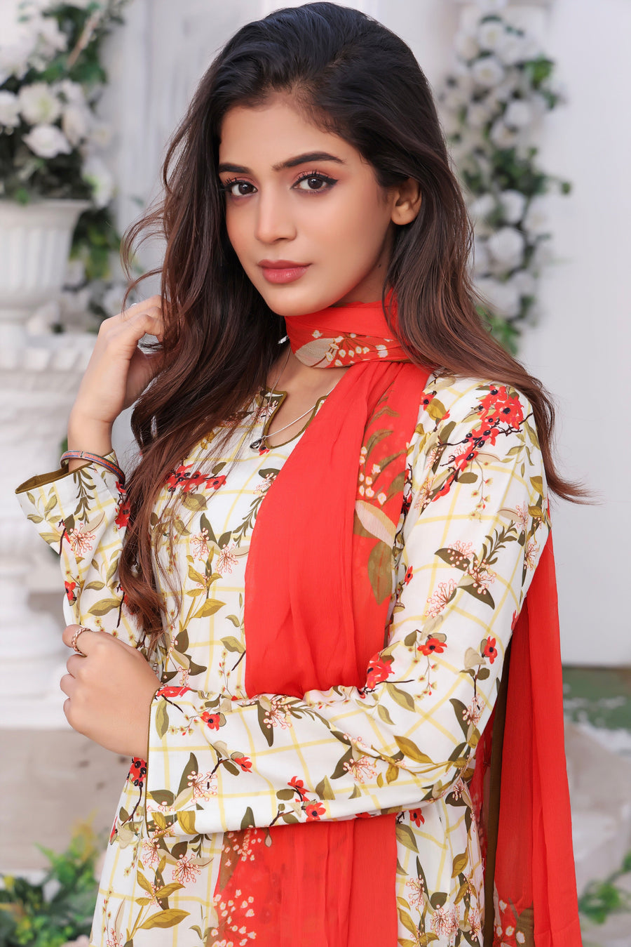 Feathers Premium Printed Lawn Unstitched 3Pc Suit HIZEL-FT196