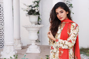 Feathers Premium Printed Lawn Unstitched 3Pc Suit HIZEL-FT196